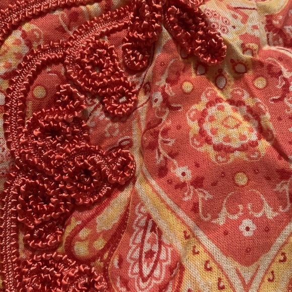 Rose & Thyme Tunic‎ Top Woman Medium Abstract Print Embroidery 100% Cotton K2 - Picture 2 of 10